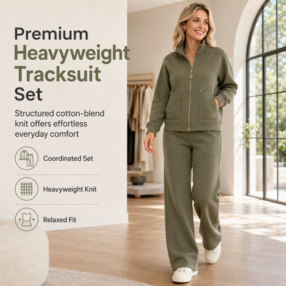💯 Premium Quality | Women's Heavyweight Zip-Up & Wide-Leg Pants 2-Piece Set⚡Free shipping