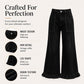 Women's Chic Ruffled Hem Straight Leg Jeans