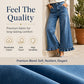 Women's Chic Ruffled Hem Straight Leg Jeans