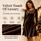 Women's Criss-Cross V-Neck Velvet Midi Dress