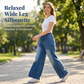 💥 Special Price Today | Women's Elastic-Waist Wide-Leg Denim Pants