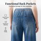 💥 Special Price Today | Women's Elastic-Waist Wide-Leg Denim Pants