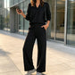 🎉 2 Pieces, Endless Possibilities | Women's V-Neck Top & Wide-Leg Pants Set
