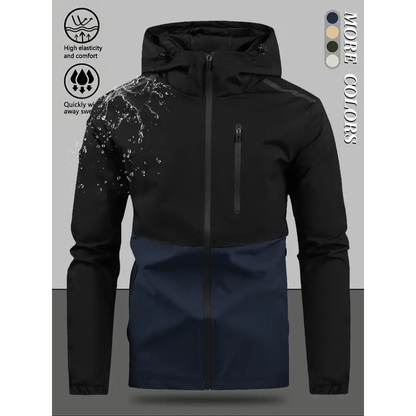 💥 Style Meets Utility | Men's Color-Block Hooded Multi-Pocket Jacket