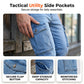 💥 Utility with an Edge | Men's Stretch Cargo Jeans with Ankle Zippers