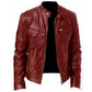 💯 Premium Look, Everyday Ease | Men's PU Leather Stand-Collar Zip-Up Jacket