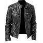 💯 Premium Look, Everyday Ease | Men's PU Leather Stand-Collar Zip-Up Jacket