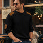 💥 Special Price Today | Men's Waffle-Knit Contrast-Patch Crewneck Sweater