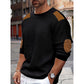 💥 Special Price Today | Men's Waffle-Knit Contrast-Patch Crewneck Sweater