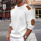 💥 Special Price Today | Men's Waffle-Knit Contrast-Patch Crewneck Sweater