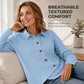 🌸 Latest Design | Women's Waffle-Knit Crossover Hem Button Top