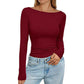 💖 Latest Design | Women's Boat-Neck Ribbed Knit Top