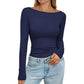 💖 Latest Design | Women's Boat-Neck Ribbed Knit Top