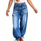 👖 One Pair, Two Silhouettes | Women's High-Waisted Balloon Jeans with Drawstring Cuffs