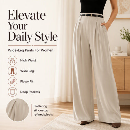🌸 New Arrival | Women's High-Waisted Relaxed Wide-Leg Pants