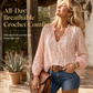 👚✨Women's Elegant Loose Fit Long Sleeve Lace Pullover Blouse