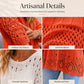 🌸 New Arrival | Women's Hollow-Out Crochet Relaxed Knit Sweater