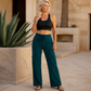 🎯 Utility Meets Flare | Women's High-Waisted Drawstring Cargo Flare Pants