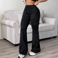 🎯 Utility Meets Flare | Women's High-Waisted Drawstring Cargo Flare Pants