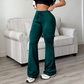 🎯 Utility Meets Flare | Women's High-Waisted Drawstring Cargo Flare Pants