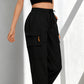 💥 Pockets Where You Need Them | Women's Drawstring Straight-Leg Cargo Pants
