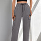 💥 Pockets Where You Need Them | Women's Drawstring Straight-Leg Cargo Pants
