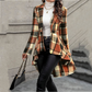 💃 Dramatic Hem, Flattering Shape | Women's Plaid High-Low Peplum Coat