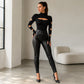 💖 Heart Details That Stand Out | Women's Beaded Cutout Mock-Neck Slim-Fit Top