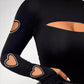💖 Heart Details That Stand Out | Women's Beaded Cutout Mock-Neck Slim-Fit Top