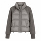 🧶 Knit Sleeves, Puffer Warmth | Women's Cable-Knit Patchwork Puffer Jacket