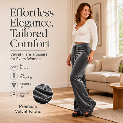 💎 Velvet Texture, Flattering Flare | Women's Drawstring Flare Pants