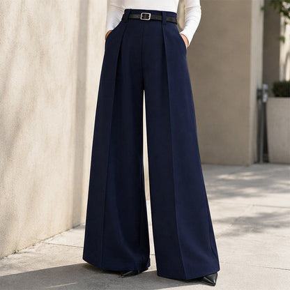 💼 Polished from Work to Weekend | Women's High-Waist Drape Wide-Leg Pants