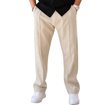 🏷️ Easy Fit, Everyday Style | Men's Drawstring Straight-Leg Pants