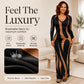 💃 Prints That Shape the Look | Women's Long-Sleeve Bodycon Maxi Dress