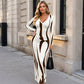 💃 Prints That Shape the Look | Women's Long-Sleeve Bodycon Maxi Dress
