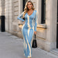 💃 Prints That Shape the Look | Women's Long-Sleeve Bodycon Maxi Dress