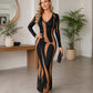 💃 Prints That Shape the Look | Women's Long-Sleeve Bodycon Maxi Dress