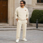 💥 Jacquard Detail, Complete Look | Men's Sweatshirt & Drawstring Pants 2-Piece Set