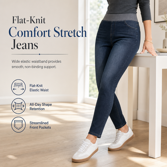👖 No Buttons, No Pinching | Women's Pull-On High-Rise Stretch Jeans