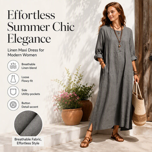 👗 Easy Style, Pockets Included | Women's Relaxed Maxi Dress