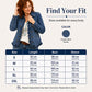 💙 Denim with a Feminine Twist | Women's Double-Breasted Ruffle Jacket