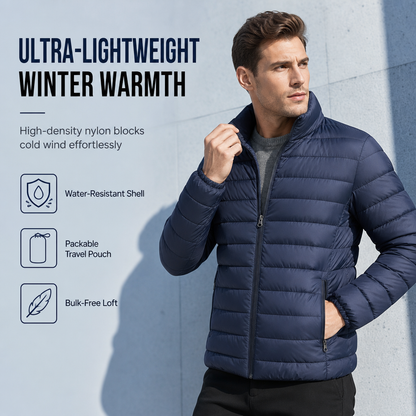 🔥 Lightweight Warmth, Easy Movement | Men's Padded Stand-Collar Coat