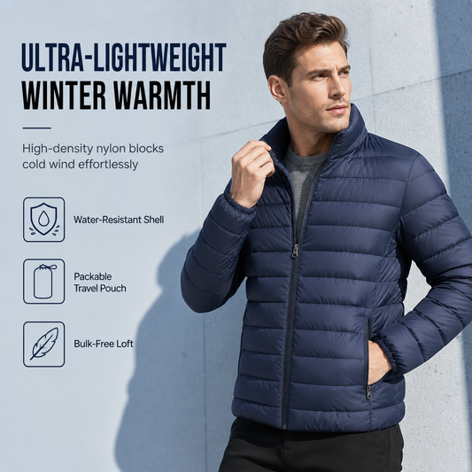 🔥 Lightweight Warmth, Easy Movement | Men's Padded Stand-Collar Coat
