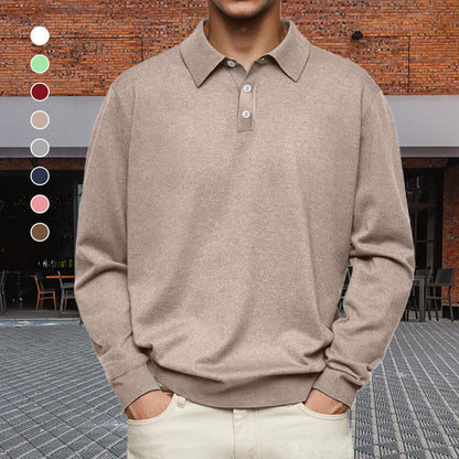 👔 Easy Comfort, Smart Style | Men's Relaxed-Fit Cotton-Blend Lapel Shirt