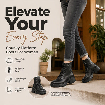 Women's Retro Platform Martin Boots
