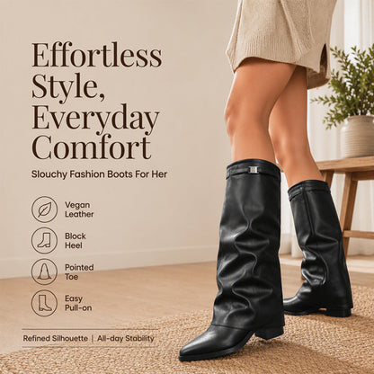 🌸Hot Sale 50% OFF💖Women's Chic Slouchy Knee High Boots