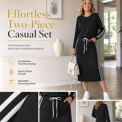 🖤Black Friday Sale:50% OFF🖤✨Women's Long Sleeve Crewneck Sweatshirt Dress Casual Solid Color Patchwork Pullover Dress