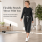 🖤Black Friday Sale:50% OFF🖤✨Women's Long Sleeve Crewneck Sweatshirt Dress Casual Solid Color Patchwork Pullover Dress