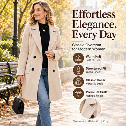 ✨ Elegant & Warm 💕 Women's Double-Breasted Woolen Coat – Timeless, Tailored & Warm Winter Outerwear 🧥 Short Facebook Headline