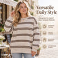 ✨ Simple & Trendy 💕 Women's Casual Crewneck Striped Top – Soft, Breathable & Easy to Match 👕 Short Facebook Headline